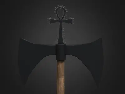 Crusader Ax Low-poly 3D model