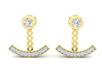 AV 501 Diamond Ladies Cluster Pendulum Stud Earrings Jackets Set 3D print model