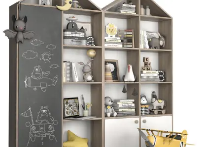 Kids room furniture and decor 1 3D model