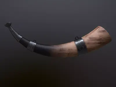 War Horn Low-poly 3D model purchase