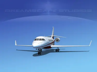 Dassault Falcon 2000 V09 3D model purchase