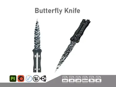 Butterfly Knife 3D model get