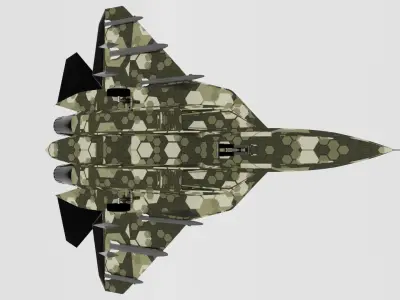 Sukhio Su-57 Free low-poly 3D model
