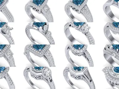 3DM 71 ENGAGEMENT RING FILES 3D Model Pack