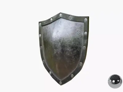 Knght Metal Shield Low-poly 3D model