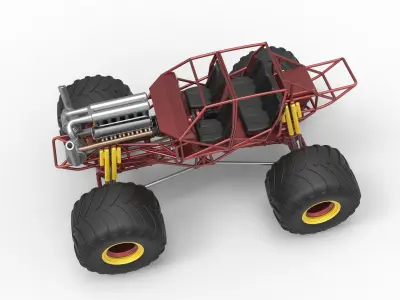 Monster truck base Version 3 Scale 1 to 25 3D print model