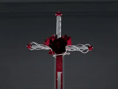 Red Sword Low-poly 3D model
