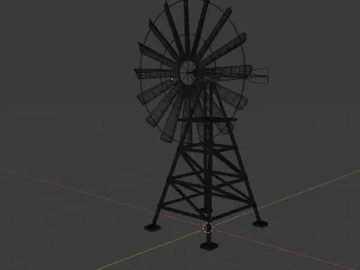 Vintage windmill 3D model