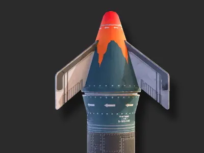 Stylized Rocket Low-poly 3D model buy