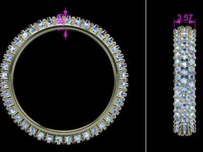 Dainty Cluster Diamond Infinity Band Size4 3D print model