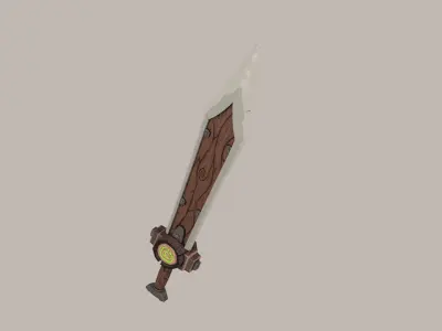 Wooden sword Low-poly 3D model purchase