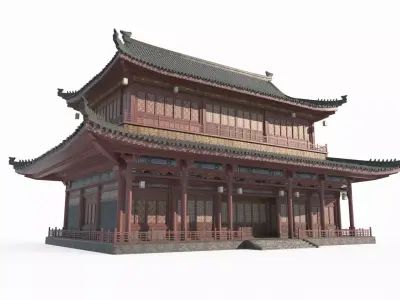 Asian Ancient Grand Palace 3D model