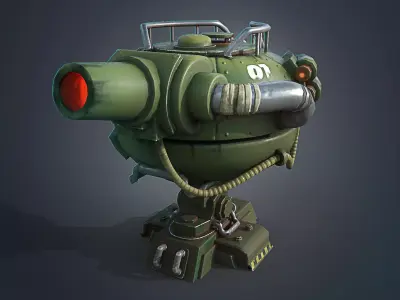 Teapot Turret  Low-poly 3D model