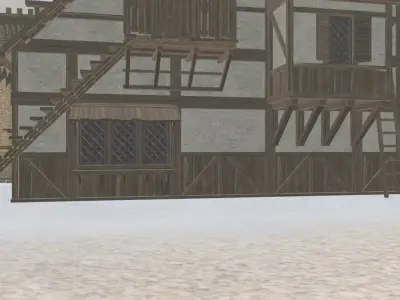 Winter Medieval Town 3D model