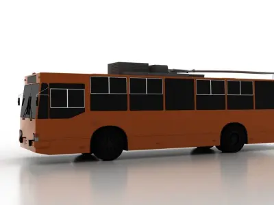 Trolleybus JUMZ-T2 mod7 Low Low-poly 3D model