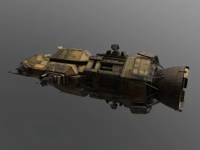 Rosinante spaceship Low-poly 3D model