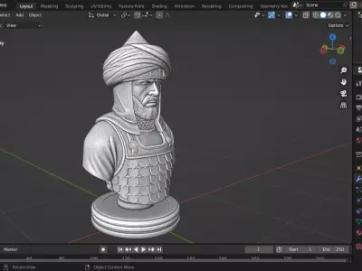 Medieval Muslim Seljuk Soldier Chess Piece 3D print model