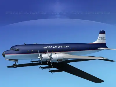Douglas DC-7C Pacific Air Charter 3D model