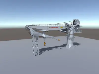 Offshore Vessel Deck Crane low-poly 3d model Low-poly 3D model