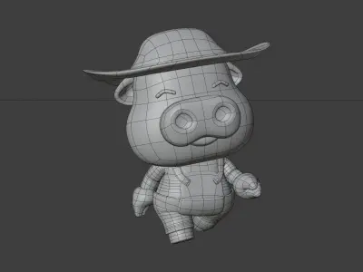 Cute Pig 3D Illustration 3D model order