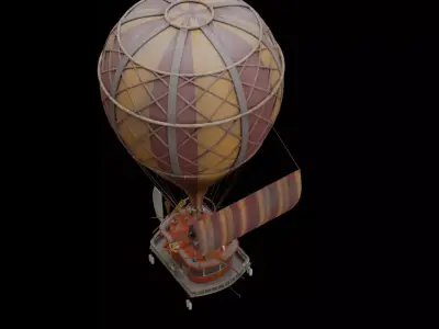 Steampunk Hot Air Balloon 3D model