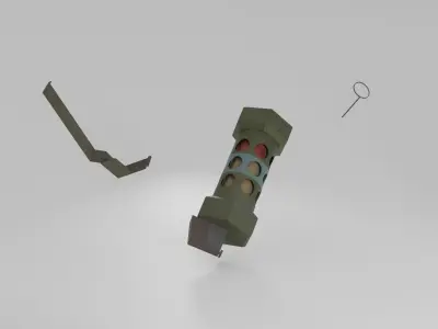 Textured and Rigged Flashbang Low-poly 3D model