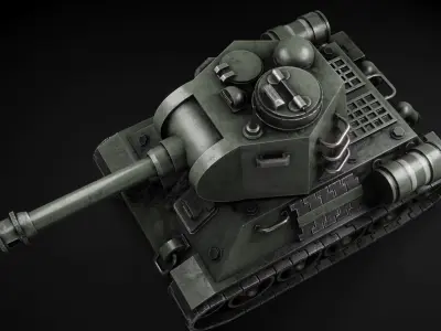 Stylized battle tank T-34 Low-poly 3D model