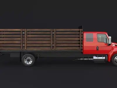 International MV 2023 Extended Cab Flatbed 3D model