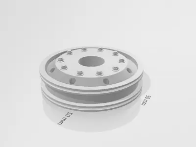 SIMPLE RIM AND HUB FOR 1 14 TRAILER OR TRUCK 3D print model purchase