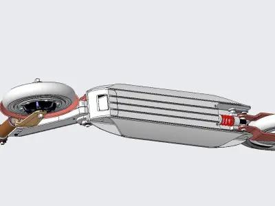 Intelligent lithium battery skateboard electric vehicle 3D print model