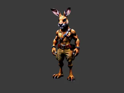 Rabbit Man Low-poly 3D model