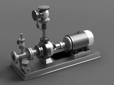 Motor crusher air valve pump factory equipment 3D model