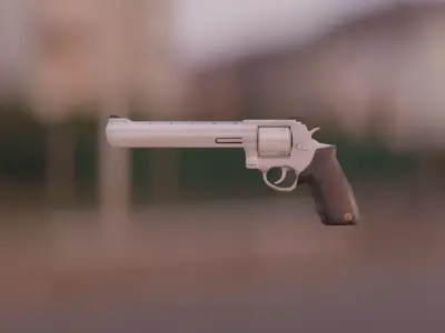Revolver on street Low-poly 3D model