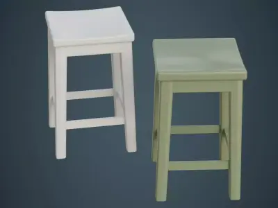 Stool 1C Low-poly 3D model