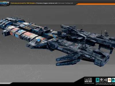 SciFi Cargoship G5 Low-poly 3D model