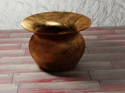 Rusted Copper Spittoon Low-poly 3D model