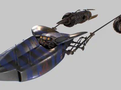 Starwars Anakin Podracer Low-poly 3D model