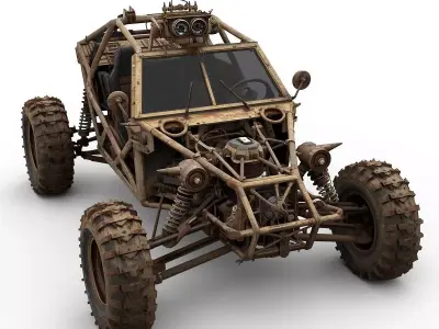 Rusted Apocalypse Desert Buggy 3D Model Low-poly 3D model