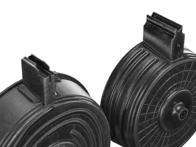 2 Drum Magazine Low-poly 3D model