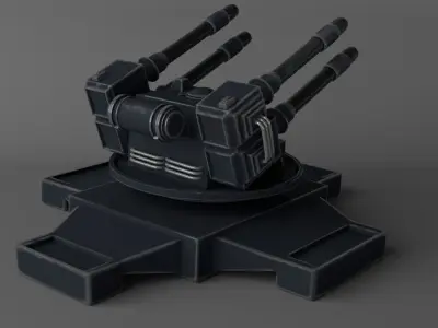 Sci-fi Turret Low-poly 3D model purchase