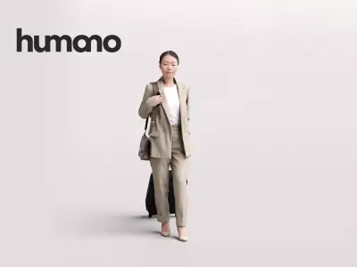 Humano Traveling Woman with suitcase 2206-11 3D model