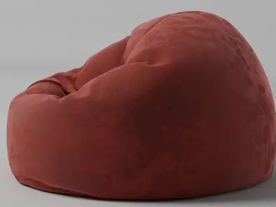 Red Velvet Bean Bag Free 3D model