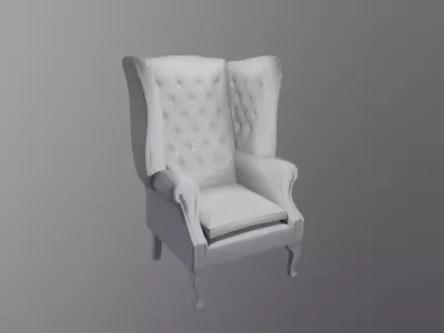 Chesterfield Chair Low-poly 3D model