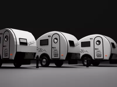 Small Caravan Trailer Low-poly 3D model