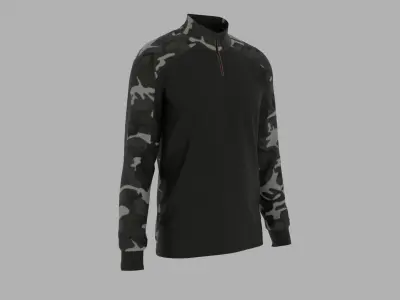 Military T-shirt Low-poly 3D model