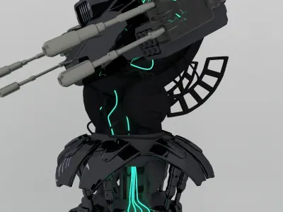 3D turret model space robot 3D model