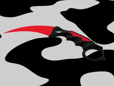 Karambit Knife Low-poly 3D model 5