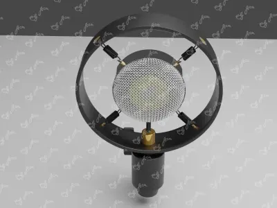 Antique Vintage Big Diaphragm Condenser Microphone 3D model