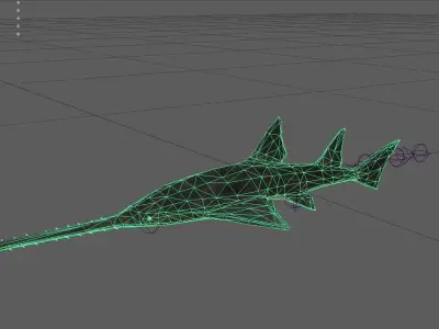 Knifetoothsawfish Low-poly 3D model