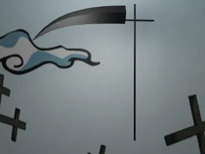 Scythe Shinigami Low-poly 3D model